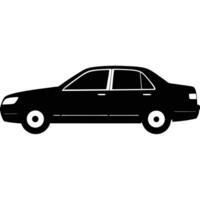 Sedan Side View Silhouette on White Background vector