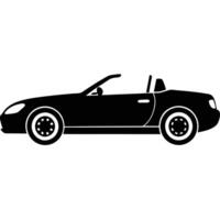 Convertible Side View Silhouette on White Background vector