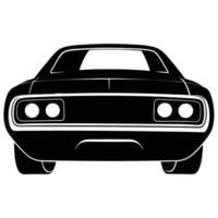 Muscle Car Tail Light Silhouette on White Background vector