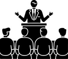 Business Presentation With Speaker Addressing Audience vector