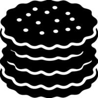 Black and White Cookie Stack Illustration Perfect for Bakery Designs vector