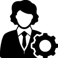 Business Professional with Gear Symbolizing Engineering and Management Skills vector