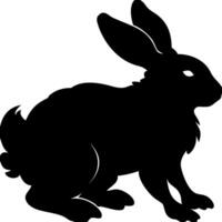 Black Rabbit Silhouette on Pastel Background for Nature and Wildlife Design vector