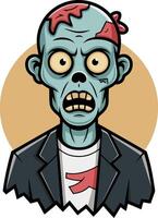Colorful Cartoon Zombie Character for Halloween Design Projects vector