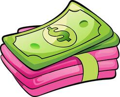 Cartoon Stack of Money with Dollar Sign for Financial and Business Concepts vector