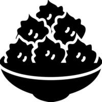 Illustration of Bowl with Cream Puffs or Pastries Simple Black Silhouette Design vector
