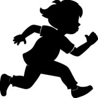 Silhouette of a Running Child in Motion Illustration vector