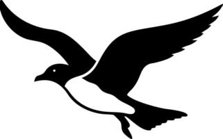 Silhouette of Seagull in Flight Symbolizing Freedom and Nature Illustration vector