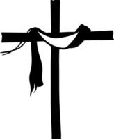 Illustration of Christian Cross with Drape Symbolizing Hope and Resurrection vector