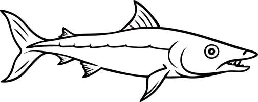 Illustration of Barracuda Fish with Sharp Teeth for Marine Life Education vector