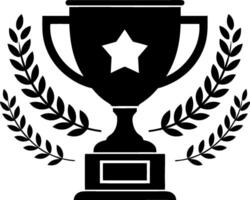 Trophy Victory Symbol with Laurel Wreaths Star Design Illustration vector