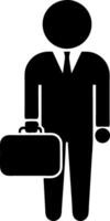 Businessperson Silhouette with Briefcase for Professional Use vector