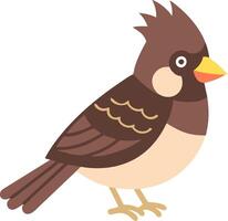 Illustration of Colorful Songbird with Unique Crest and Detailed Feather Pattern vector