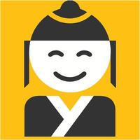Traditional Japanese Geisha Smiling Face Minimalist vector