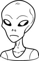 Alien Character Line Drawing Minimalist Art for Science Fiction Themes vector