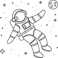 Astronaut Floating in Space Illustration for Science and Education vector