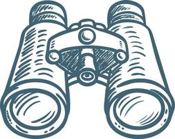 Vintage Binoculars Sketch Illustration for Exploration and Observation Themes vector