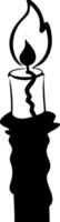 Silhouette of Melting Candle with Flame Minimalistic Art vector
