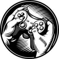 Vintage Style Hands Holding Game Controller Illustration vector