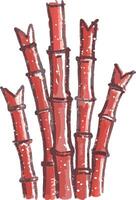 Red Bamboo Stalks Illustration for Nature and Design Projects vector