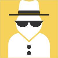 Mysterious Detective Illustration in Yellow Background vector