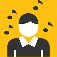 Music Lover Simple Illustration with Musical Notes and Abstract Person vector