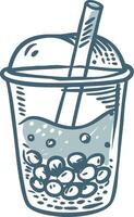 Bubble Tea Illustration Modern Drink Concept Beverage Design vector