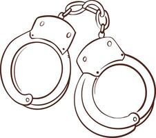 Handcuffs Illustration Symbolizing Law Enforcement and Security vector