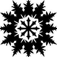 Intricate Black Snowflake Silhouette for Winter and Holiday Designs vector