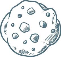 Hand Drawn Illustration of Cartoon Asteroid or Meteor with Craters vector