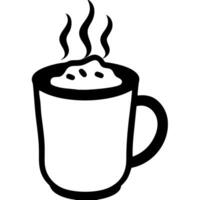 Hot Coffee Mug with Steaming Foam Design for Cafes and Kitchens vector