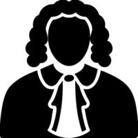 Silhouette Portrait of Historical Figure in Traditional Wig and Formal Attire Art vector