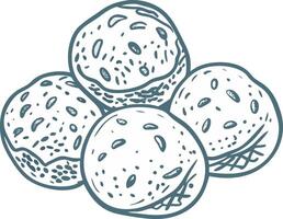 Illustrated of Freshly Baked Bread Rolls Cluster for Culinary Design Projects vector