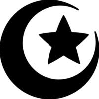 Islamic Crescent Moon and Star Symbol for Religious and Cultural Design vector