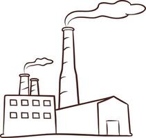 Industrial Factory Illustration with Smokestacks Art for Environmental Themes vector
