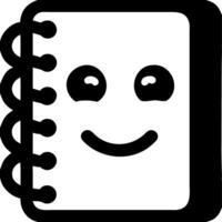 Smiling Spiral Notebook with Cute Face for School and Office vector