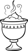Ornate Chalice with Steam Symbolizing Warmth and Comfort in Simple Design vector