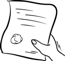 Hand Holding Legal Document with Seal Illustration for Business Contracts vector