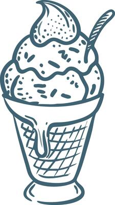 Delicious Ice Cream Cone Illustration for Dessert Design and Branding