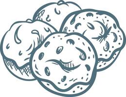 Hand Drawn Baked Cookies Illustration for Culinary Design vector