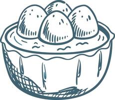 Hand-Drawn Illustration of Eggs in Bowl for Culinary Design vector