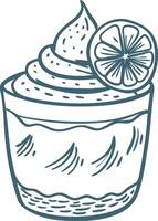 Lemon Dessert with Whipped Cream Topping Illustration vector