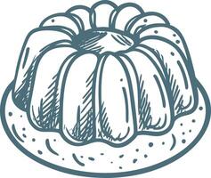 Hand-Drawn Illustration of Bundt Cake Dessert Design vector