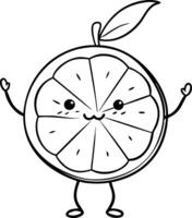 Cute Smiling Citrus Fruit Character with Arms and Legs Illustration vector