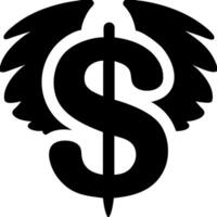 Dollar Symbol with Wing Motif for Financial Success and Freedom Themes vector