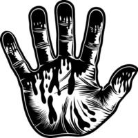 Dripping Ink Handprint Art for Halloween Themes and Artistic Designs vector