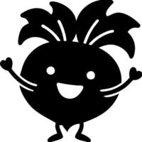 Happy Radish Cartoon Character with Smiling Face and Arms Raised vector