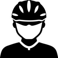 Cyclist Silhouette with Helmet and Sunglasses for Sports and Recreation Design vector