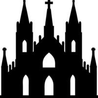 Gothic Cathedral Silhouette Art for Religious Themes and Design Projects vector
