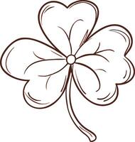 Four Leaf Clover Outline Symbol of Luck and Prosperity vector